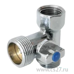 картинка Кран-тройник шаровый 1/2" х 3/4" х 1/2" для подкл. стиральной машины | Центр Снабжения | Дальний Восток | Находка